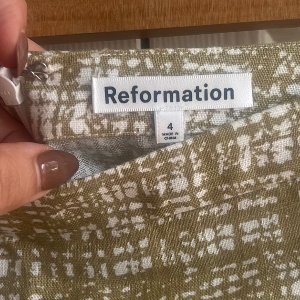 Reformation NWOT Baker Linen Skirt Size 4